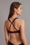 Zivame Double Layered Non Wired 3/4th Coverage Bralette -Burgundy — thumbnail 3