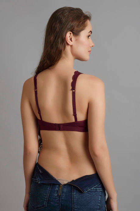 Zivame Double Layered Non Wired 3/4th Coverage Bralette -Burgundy — image 4