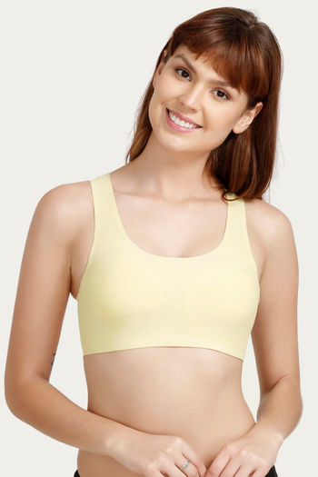 model image of Rosaline Double Layered Non Wired 3/4th Coverage Bralette -Skin