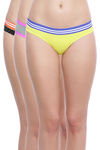  Zivame Premium Cotton Low Rise Hipster Brief- Grey Yellow Stripe(Pack 3) — thumbnail 1