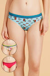 Zivame   Cotton Print n Solid Bikini Panty (Pack of 3)- Multicolor — thumbnail 1