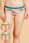 Zivame  Cotton Print n Solid Bikini Panty (Pack of 3)- Multicolor — thumbnail 1