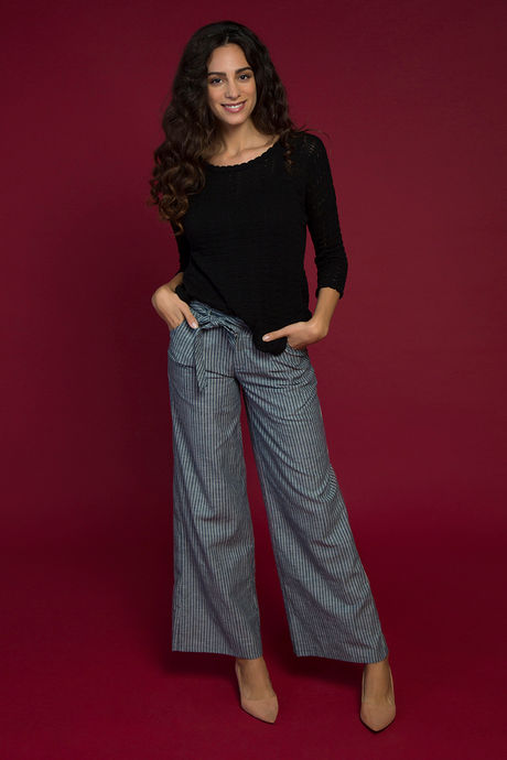 Zivame Flared Easy Fit Pants-Navy — image 3