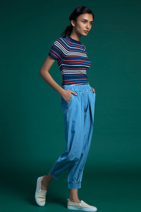 Zivame Denim Jogger Pant- Blue — image 2