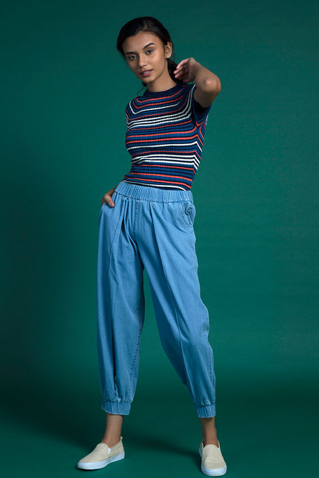 Zivame Denim Jogger Pant- Blue — image 3