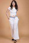 Zivame Floral Printed Waist Flared Pants- White — thumbnail 1