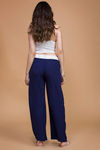 Zivame On The Go Flared Cotton Pants- Navy — thumbnail 3