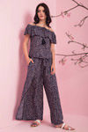Zivame Flare Fit Casual Pants - Navy — thumbnail 1