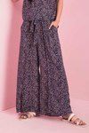 Zivame Flare Fit Casual Pants - Navy — thumbnail 2