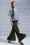 Zivame On the Go Palazzo Pants- Olive — thumbnail 1