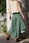 Zephyr Abstract Printed Flared Pants- Teal Carpet — thumbnail 2