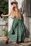 Zephyr Abstract Printed Flared Pants- Teal Carpet — thumbnail 4