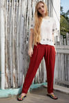 Zephyr Pleated Tapered Pants- Brown — thumbnail 1