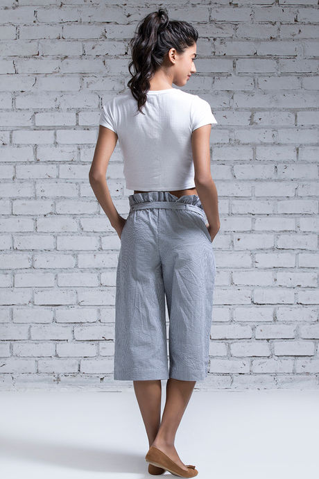Zivame Culottes Pants- Blue N Off White — image 3