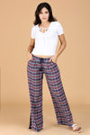 Zivame On The Go Flared Printed Cotton Pants- Blue — thumbnail 1