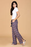 Zivame On The Go Flared Printed Cotton Pants- Blue — thumbnail 2
