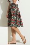 Zivame Abstract Print Swing Fit Skirt- Green — thumbnail 3