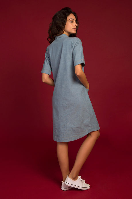 Zivame Knee Length Shift Dress- Blue — image 3