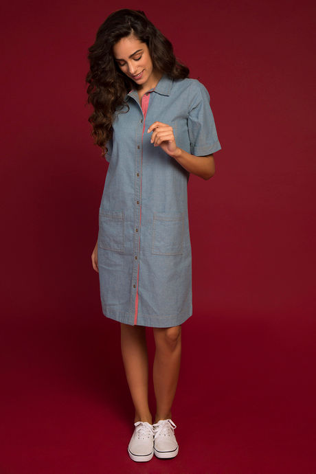 Zivame Knee Length Shift Dress- Blue — image 4
