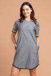 Zivame Faux Denim Shift Dress- Grey  — thumbnail 1