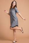 Zivame Faux Denim Shift Dress- Grey  — thumbnail 2