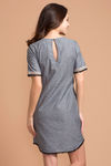Zivame Faux Denim Shift Dress- Grey  — thumbnail 3