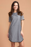 Zivame Faux Denim Shift Dress- Grey  — thumbnail 4