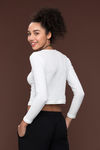 Zivame Wraffle Crop Top- Off White  — thumbnail 3