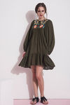 Zivame Floral Applique Swing Dress- Olive — thumbnail 1