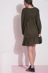Zivame Floral Applique Swing Dress- Olive — thumbnail 3
