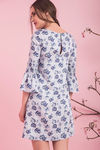 Zivame Sylvan Printed Keyhole Shift Dress-Light Blue — thumbnail 2