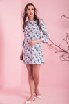 Zivame Sylvan Printed Keyhole Shift Dress-Light Blue — thumbnail 4