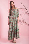 Zivame Ever Rose Tiered Tassle Dress- Green — thumbnail 1