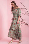 Zivame Ever Rose Tiered Tassle Dress- Green — thumbnail 4