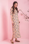 Zivame Ever Rose Printed Shirt Dress- Peach — thumbnail 2