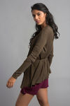 Zivame Knit Shrug- Olive — thumbnail 2