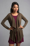 Zivame Knit Shrug- Olive — thumbnail 4