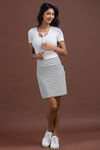 Zivame Slim Fit Striped Skirt- White — thumbnail 2