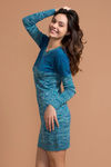 Zivame All Day Warm n Cozy Sweater Dress- Blue — thumbnail 3