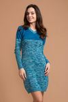 Zivame All Day Warm n Cozy Sweater Dress- Blue — thumbnail 5