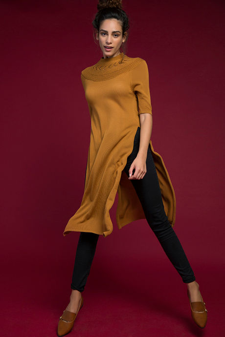 Zivame Knitted Sweater Top- Mustard — image 5