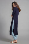 Zivame LongSlit Knitted Top- NightBlue — thumbnail 2
