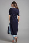Zivame LongSlit Knitted Top- NightBlue — thumbnail 3