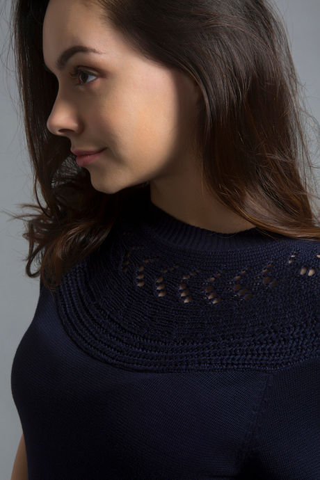 Zivame LongSlit Knitted Top- NightBlue — image 4