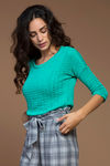 Zivame Knit Sweater Top- Flash Green — thumbnail 2