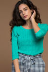 Zivame Knit Sweater Top- Flash Green — thumbnail 5