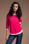 Zivame Knit Sweater Top- Fuschia — thumbnail 2