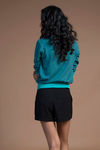 Zivame Neckline Thread Emblished Knit Wear Top- Navy — thumbnail 4