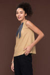 Zivame Chambray Sash Neck Top- Mustard — thumbnail 3