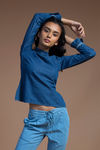 Zivame Denim Ruffle top- Blue — thumbnail 1